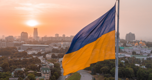 Ukraine Flag over Kyiv